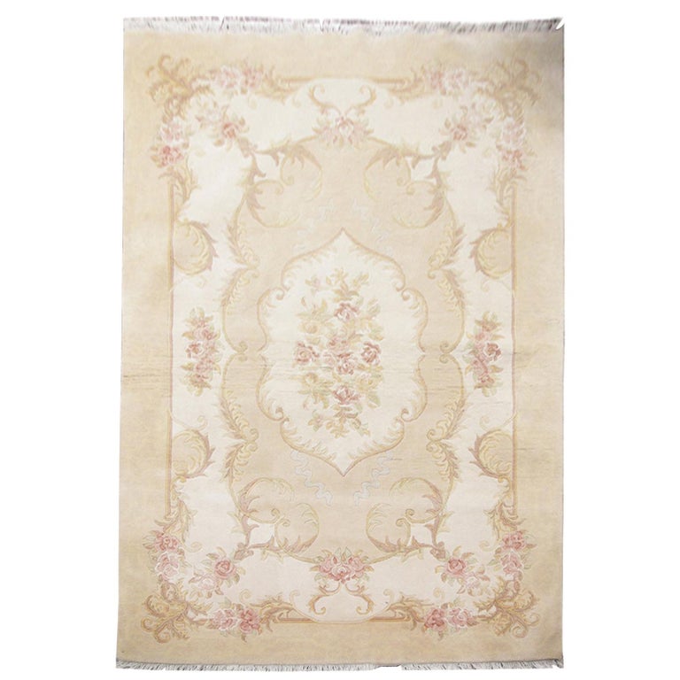 Vintage Rug Cream Carpet Oriental Rugs Art Deco Style Chinese Rugs For Sale For Sale At 1stdibs