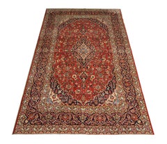 Alfombra vintage Alfombra hecha a mano Gran alfombra oriental roja de lana para salón
