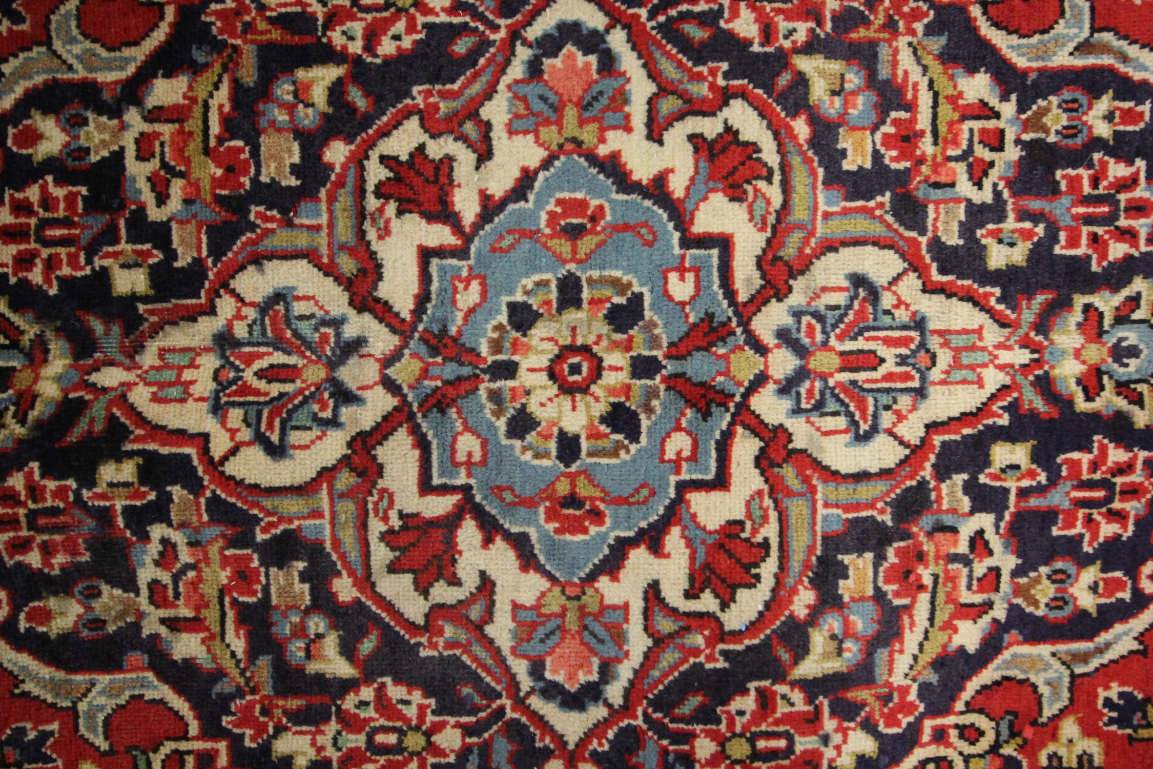 Turco Tappeto vintage fatto a mano  Tappeto da salotto grande in lana orientale rossa in vendita