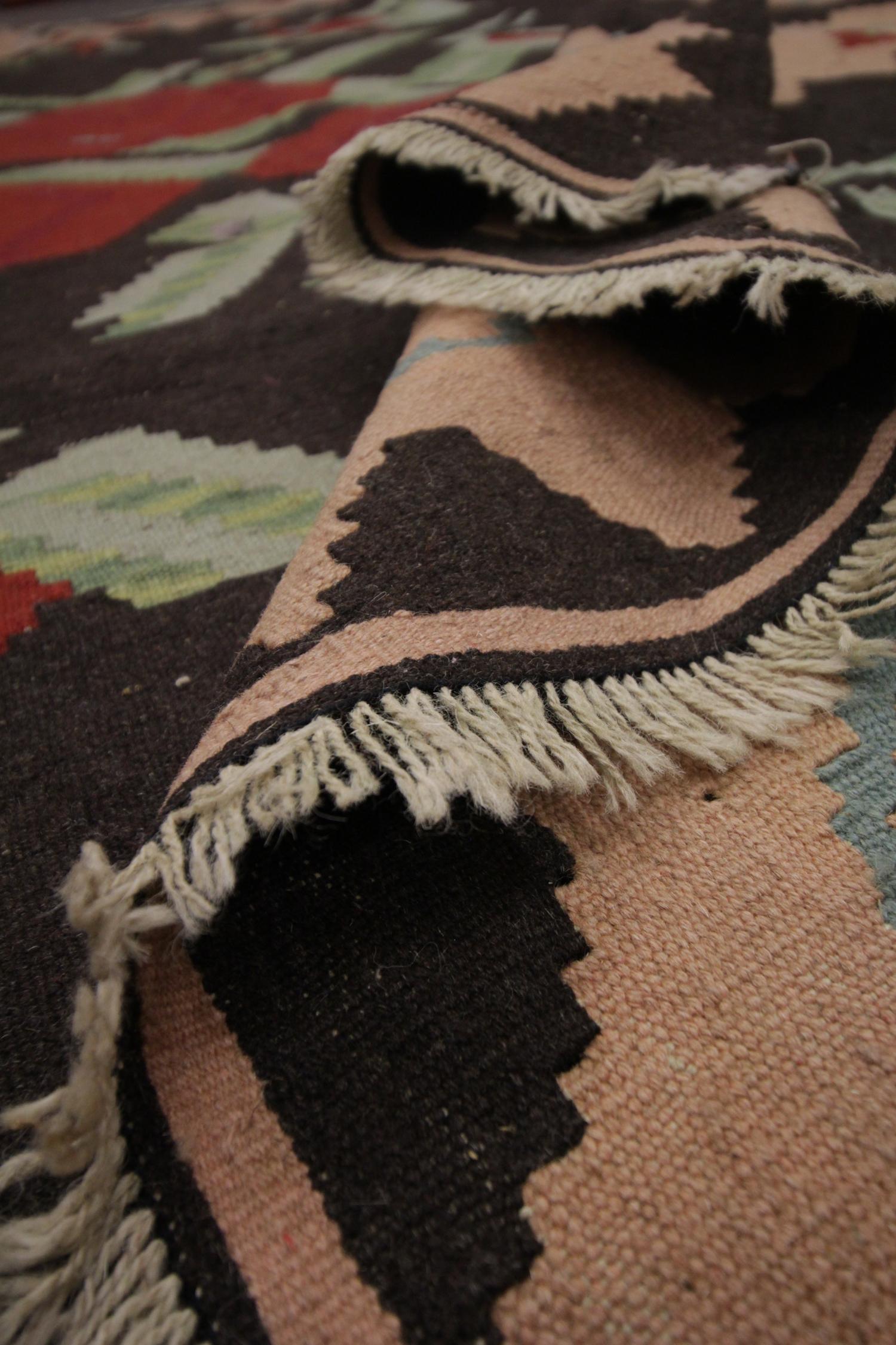 Wool Vintage Rug Handmade Carpet Oriental Moldovan Kilim Rug