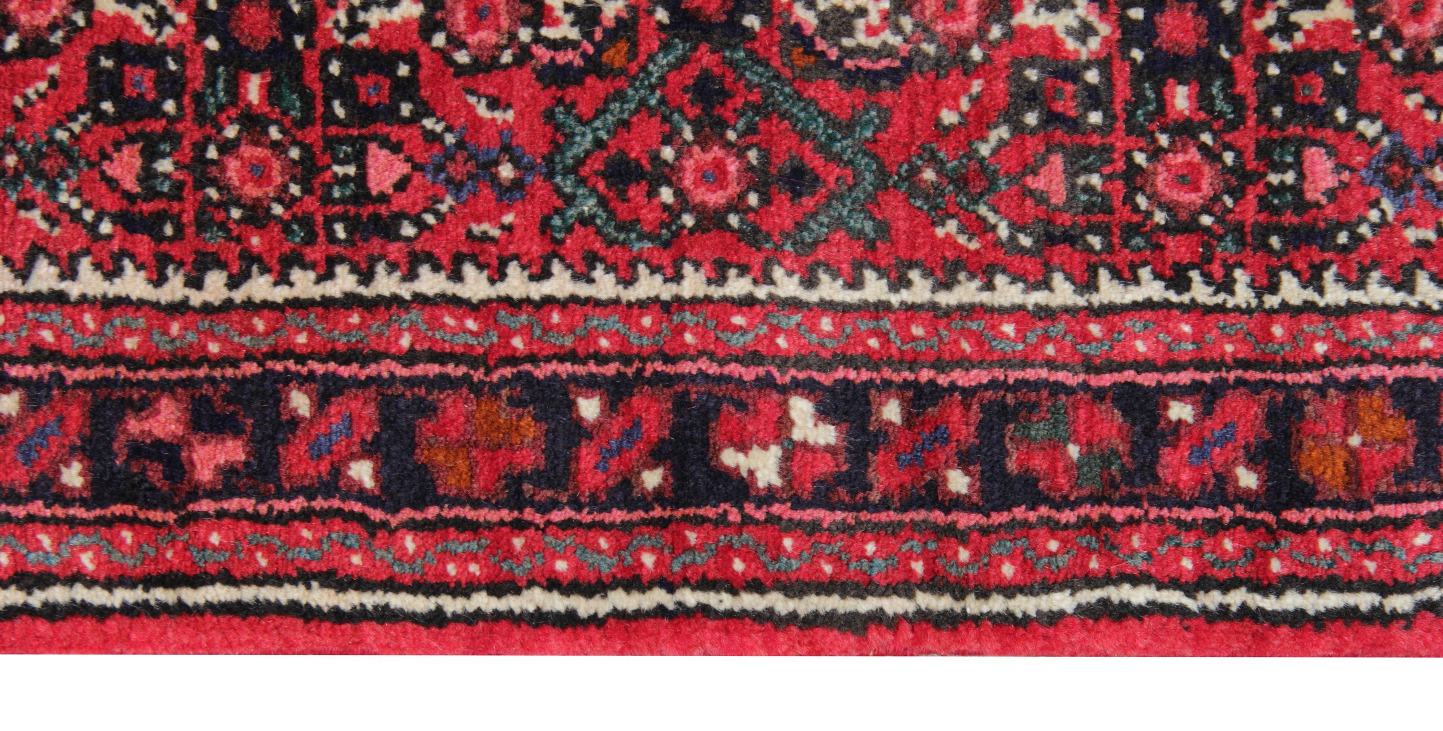 Mid-Century Modern Vintage Rug Handwoven Stair Runner, Oriental Wool Carpet Runner Rug For Sale