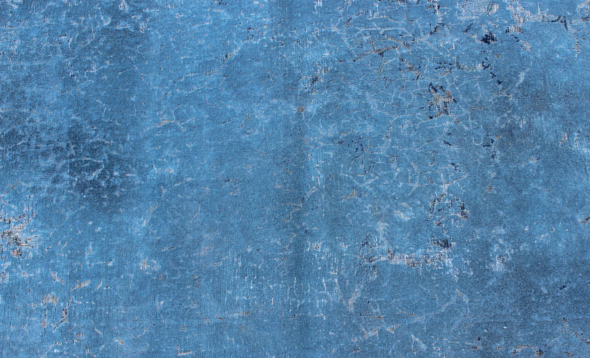 Tappeto vintage dal design moderno in am design blu in vendita 3