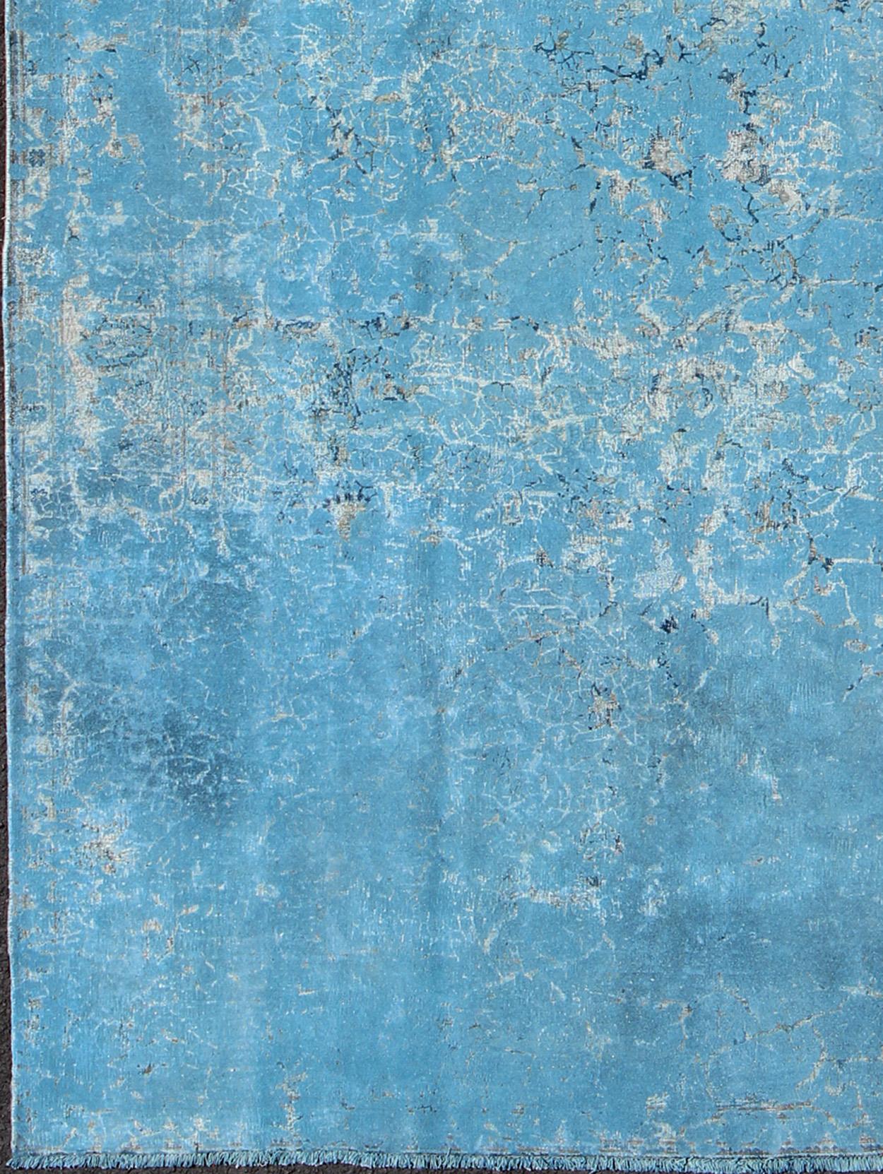 Moderno Tappeto vintage dal design moderno in am design blu in vendita