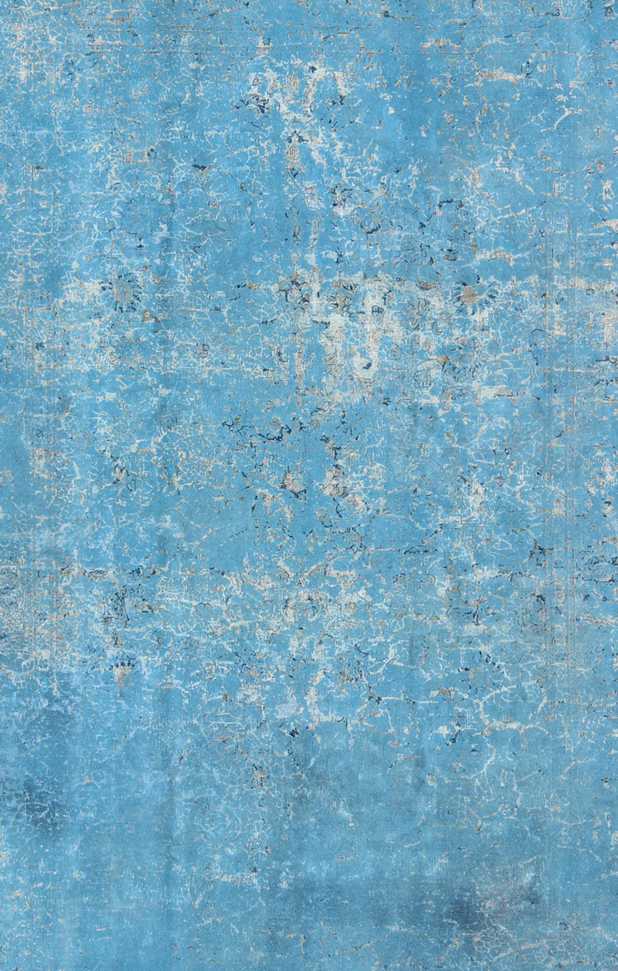 Persiano Tappeto vintage dal design moderno in am design blu in vendita