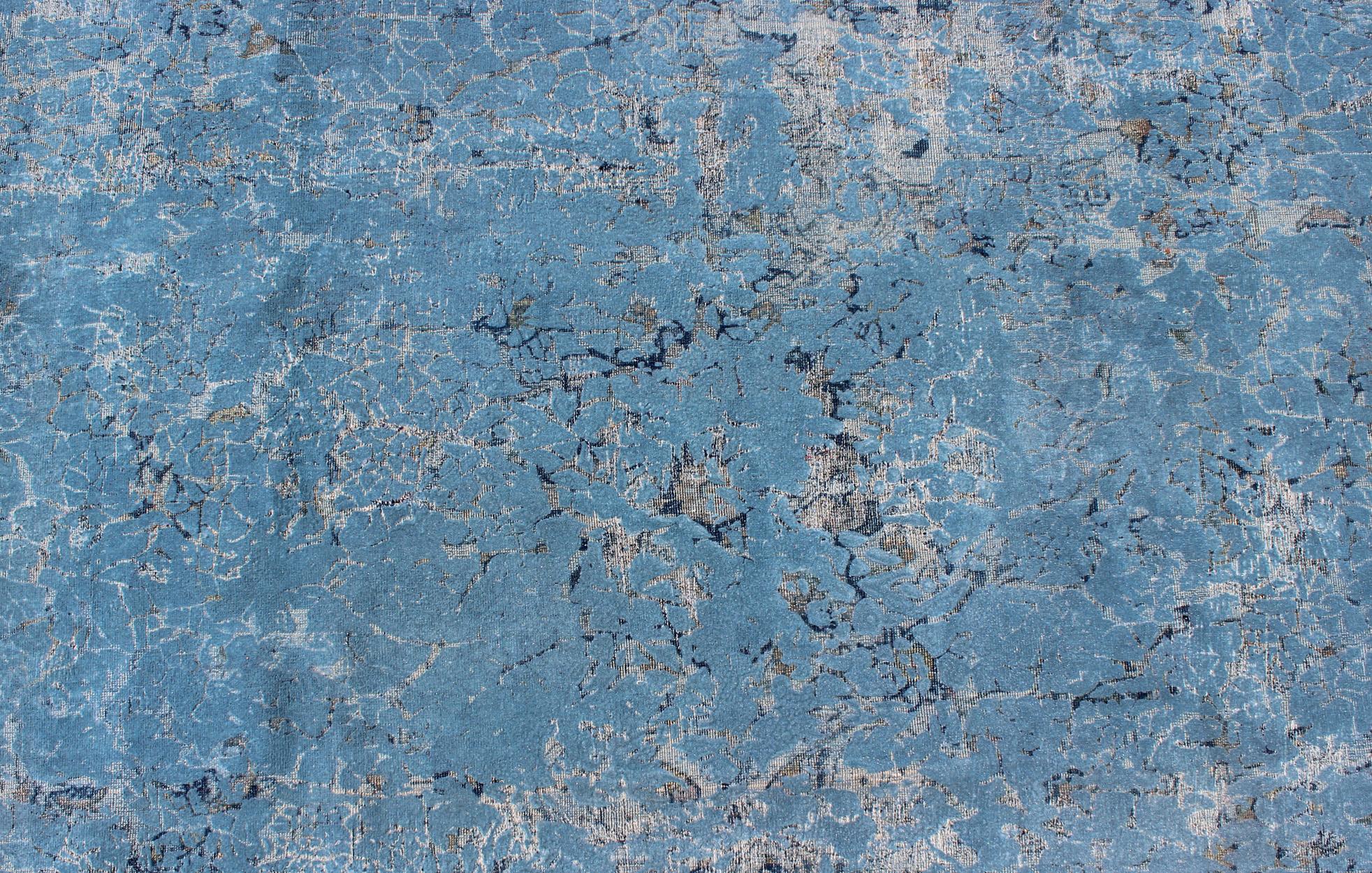 Tappeto vintage dal design moderno in am design blu in vendita 1