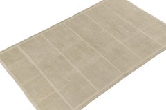 Vintage Rug in Sage with Off-White Stripe Patterns by Rug & Kilim