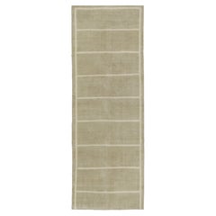 Retro Rug in Sage with Off-White Stripe Patterns by Rug & Kilim 