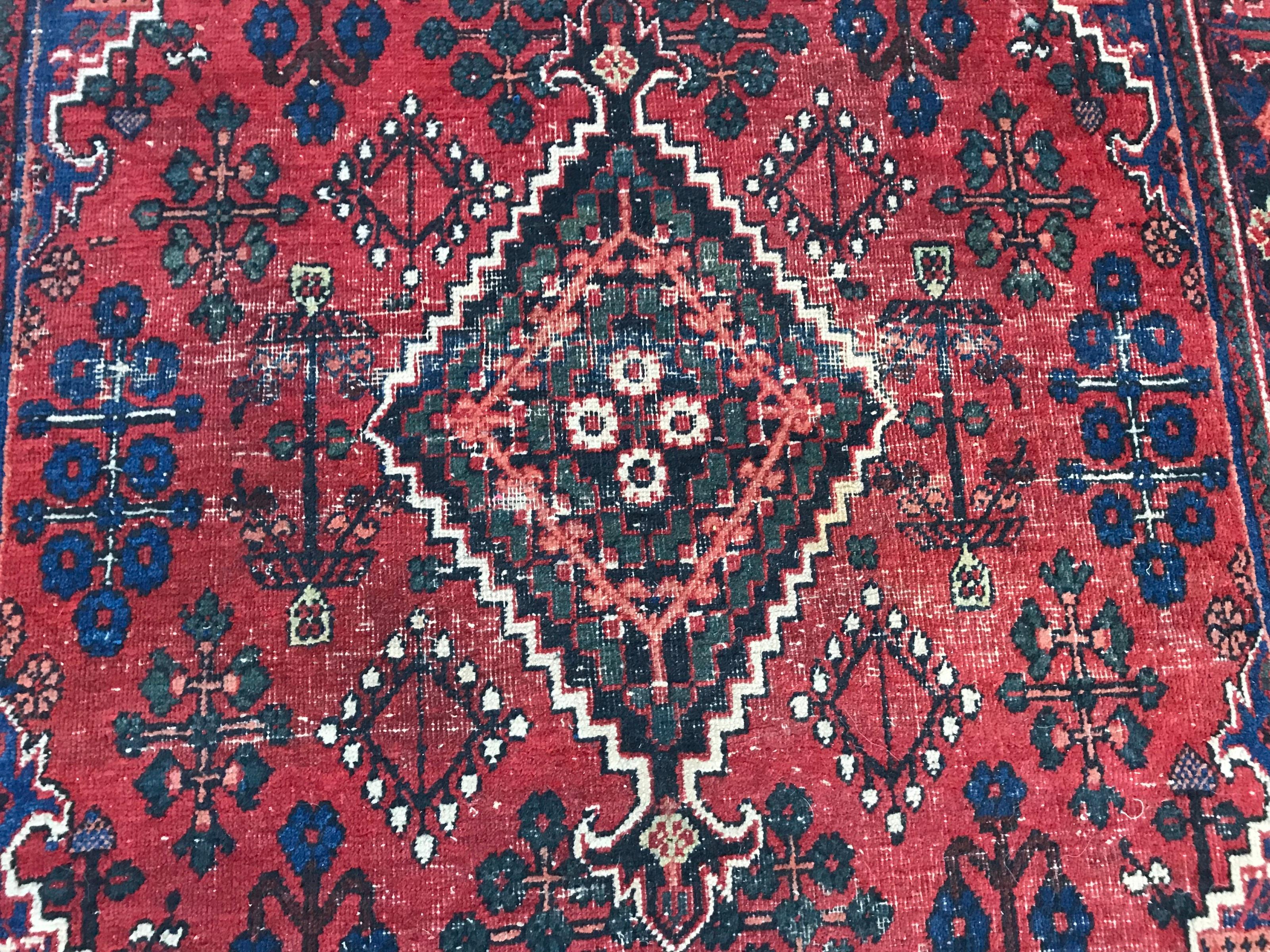 Hand-Knotted Vintage Rug Joshaghan Style