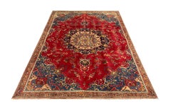 Vintage Rug Knotted Pile Carpet Turkish Handmade Oriental Wool Rug