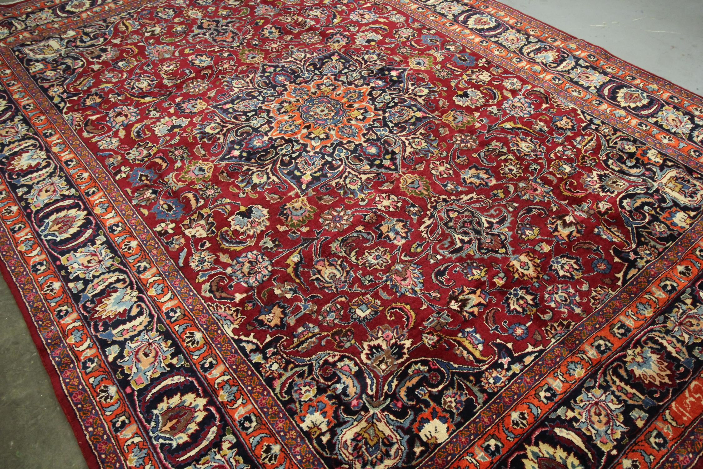Baroque Revival Vintage Rug Knotted Pile Carpet Turkish Handmade Oriental Wool Rug For Sale