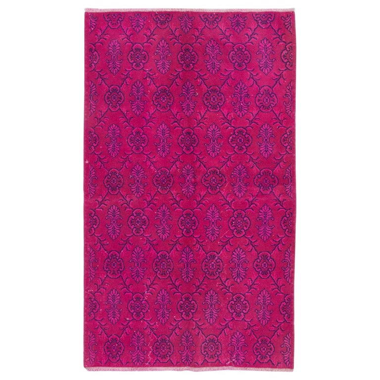 vintage rug overdyed in fuschia pink color for sale at 1stdibs vintage rug overdyed in fuschia pink color