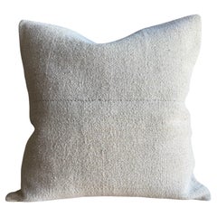 Taie d'oreiller de tapis vintage avec coutures d'origine