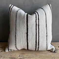 Vintage Rug Pillow Cover with Stripes