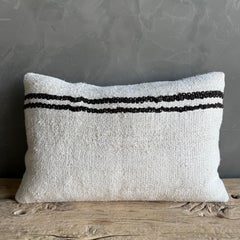 Vintage Rug Pillow Cover with Stripes