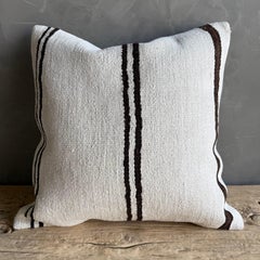 Vintage Rug Pillow Cover with Stripes