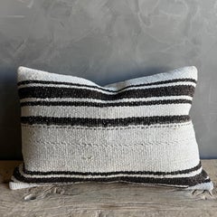 Vintage Rug Pillow Cover with Stripes