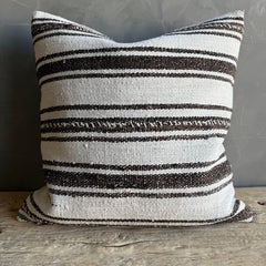 Vintage Rug Pillow Cover with Stripes