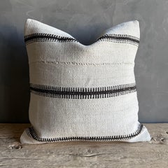Vintage Rug Pillow Cover with Stripes