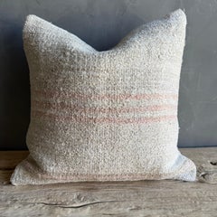 Vintage Rug Pillow Cover with Stripes