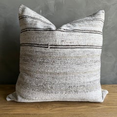 Vintage Rug Pillow Cover with Stripes