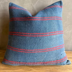 Vintage Rug Pillow Cover with Stripes
