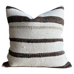 Vintage Rug Pillow Cover with Stripes