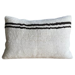 Vintage Rug Pillow Cover with Stripes