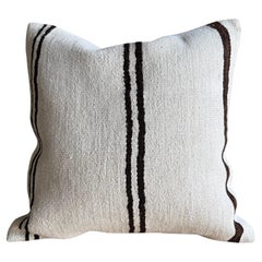Vintage Rug Pillow Cover with Stripes