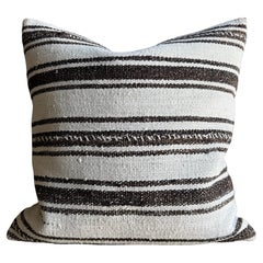 Vintage Rug Pillow Cover with Stripes