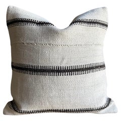 Vintage Rug Pillow Cover with Stripes