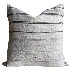 Vintage Rug Pillow Cover with Stripes