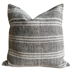 Vintage Rug Pillow Cover with Stripes