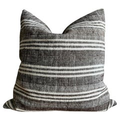 Vintage Rug Pillow Cover with Stripes