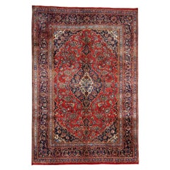 Vintage Rug Red Wool Carpet, Large Handwoven Oriental Area Rug