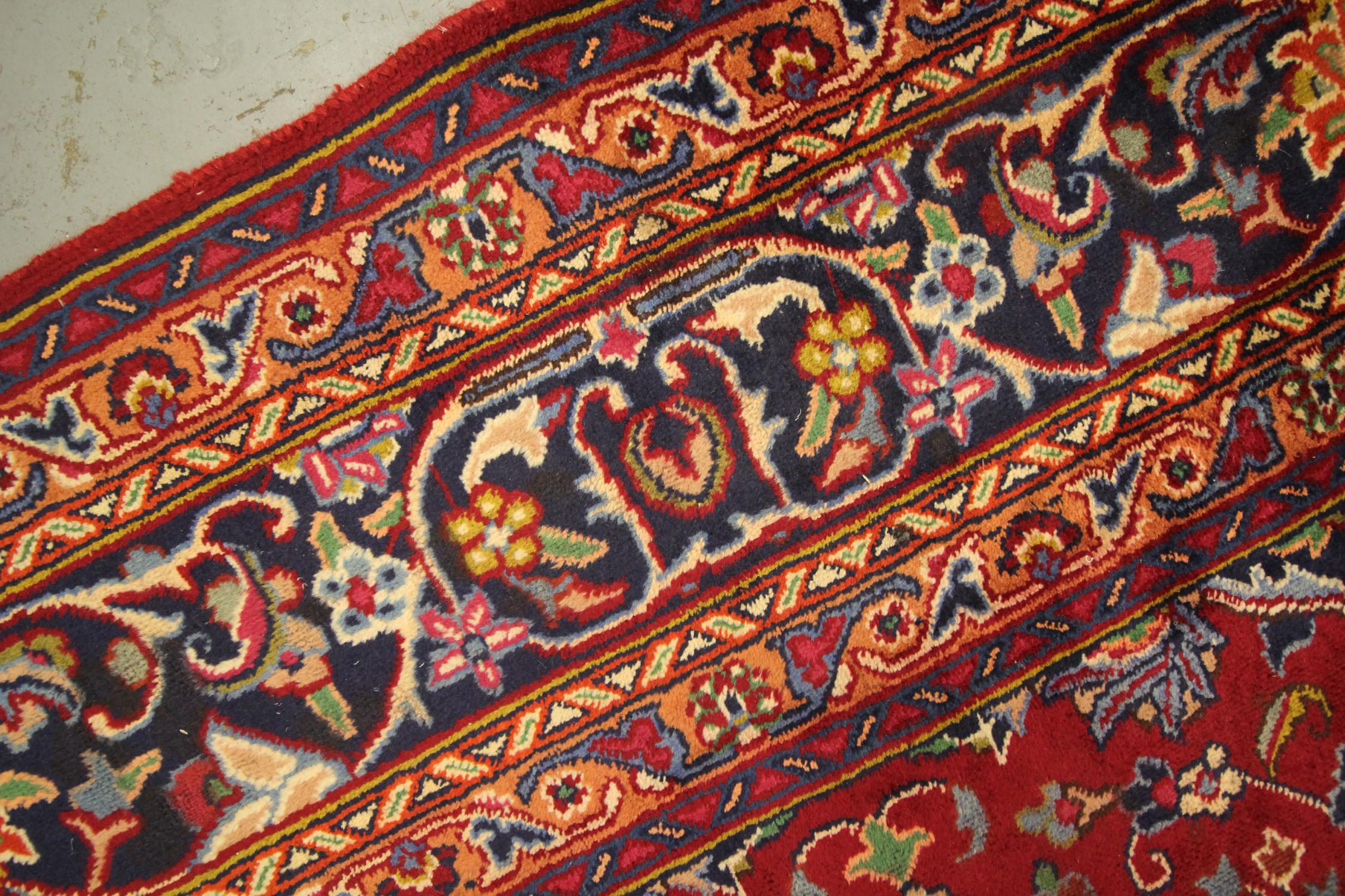 Large Vintage Rug Red Wool Carpet, Large Handwoven Oriental Area Rug For Sale 1