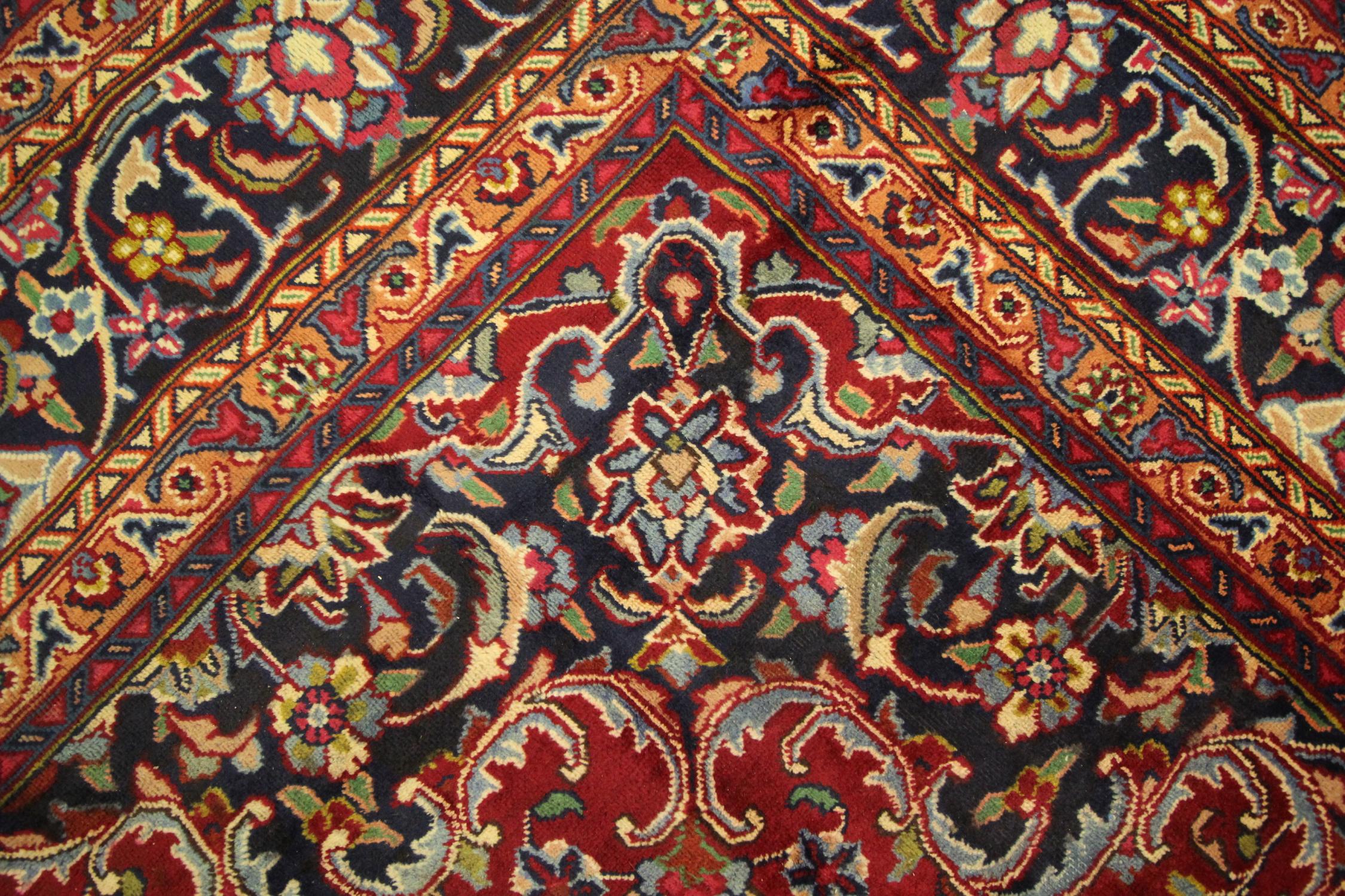 Large Vintage Rug Red Wool Carpet, Large Handwoven Oriental Area Rug For Sale 3