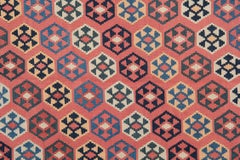 Tappeto vintage a strisce Kilim fatto a mano in lana multicolore Tappeti d'area geometrici