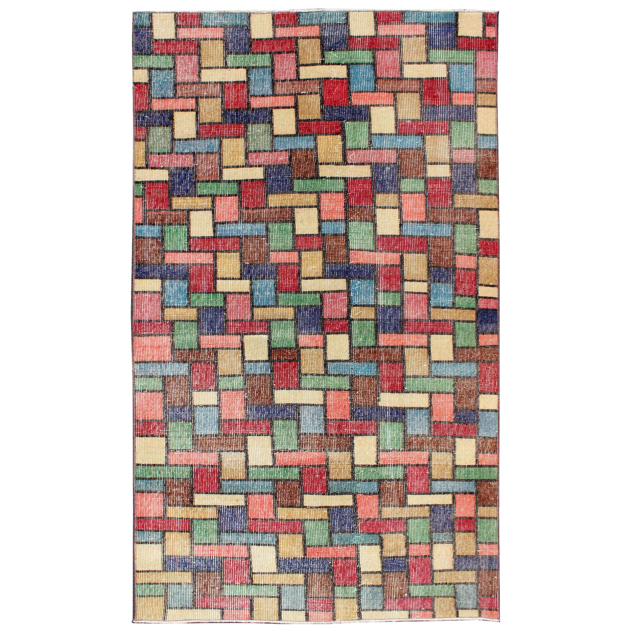 Tappeto vintage dal design moderno con più colori in più colori