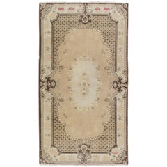 Vintage Rug with French Aubusson Design, 4x7 Ft