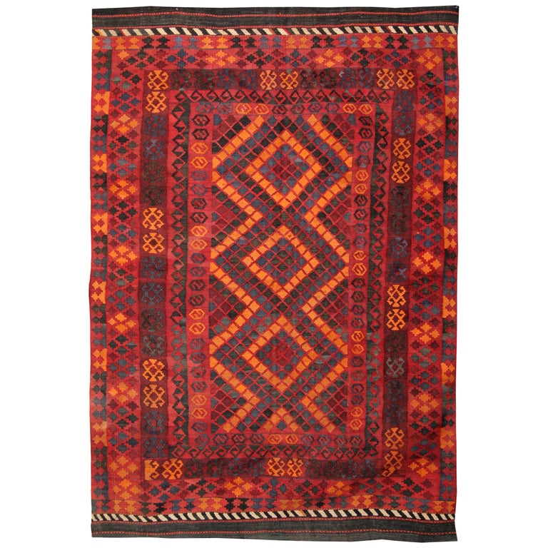 Vintage Rugs, Handmade Carpet Kilim Rugs Turkish Kilim Lounge Rugs For Sale  at 1stDibs