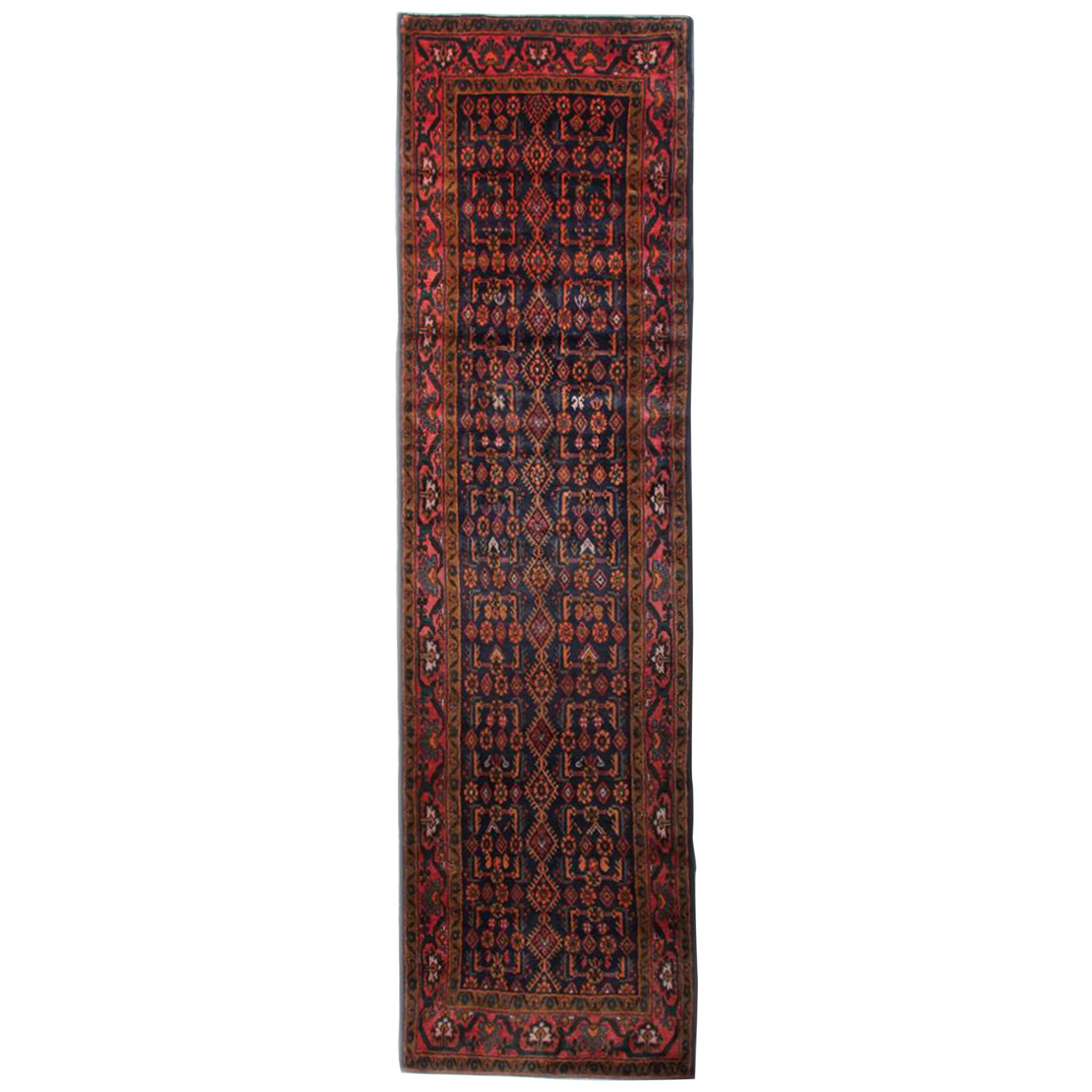 Alfombras vintage Alfombra de lana hecha a mano, Alfombra oriental azul