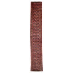 Vintage Runner Geometric Runner Rug, Rust Pink Carpet Runner, Wool Rug
