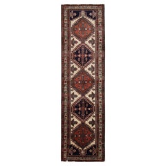 Vintage Runner Hamedan Runner Rug, Geometric Stair Runner
