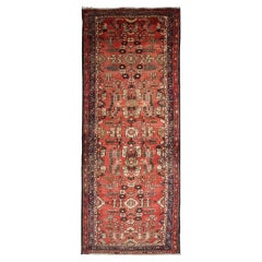 Vintage Runner Hamedan Runner Rug, Geometric Stair Runner