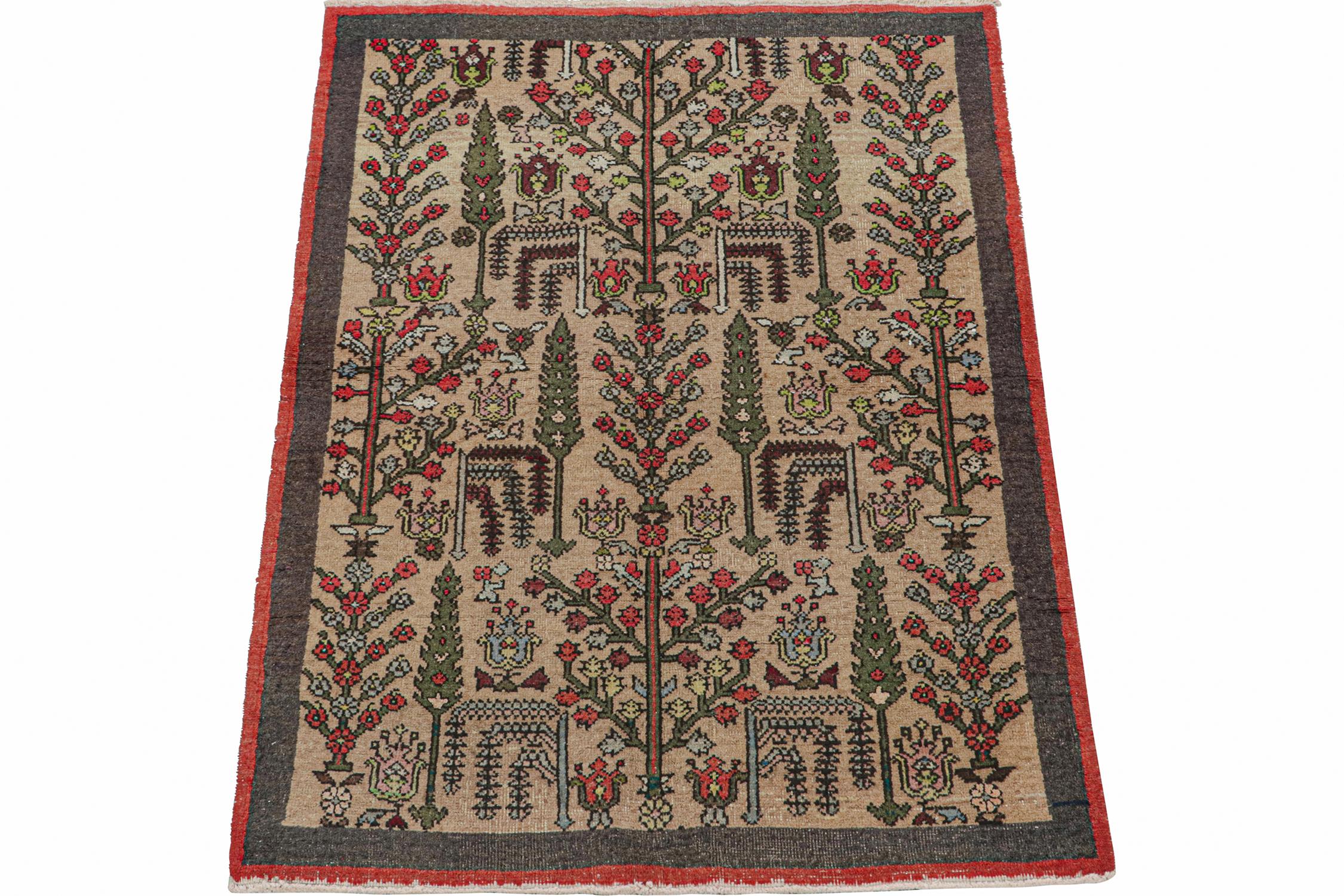 This vintage 3x6 runner is a new addition to Rug & Kilim’s Mid-Century Pasha Collection. Hand-knotted in wool circa 1960-1970, it’s a rare curation we believe may hail from mid-century Turkish designer Zeki Müren.
 
This rug reflects a uniquely