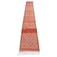 Vintage Runner in Shades of Red with Small Geometrical Patterns, Morocco, 1990s