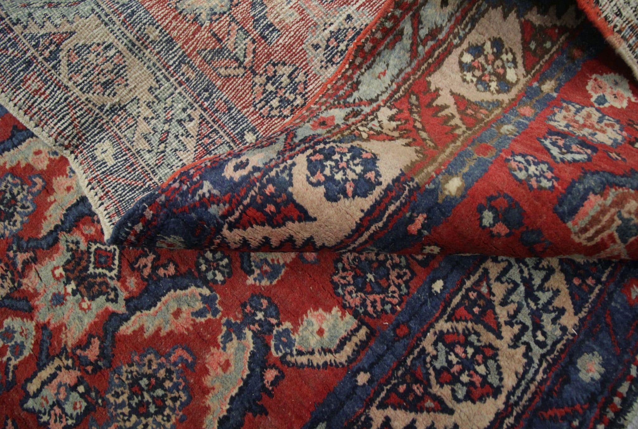 Vintage Runner Mahal Rug Handmade Carpet Harati Pattern Red Stair Runner For Sale 2