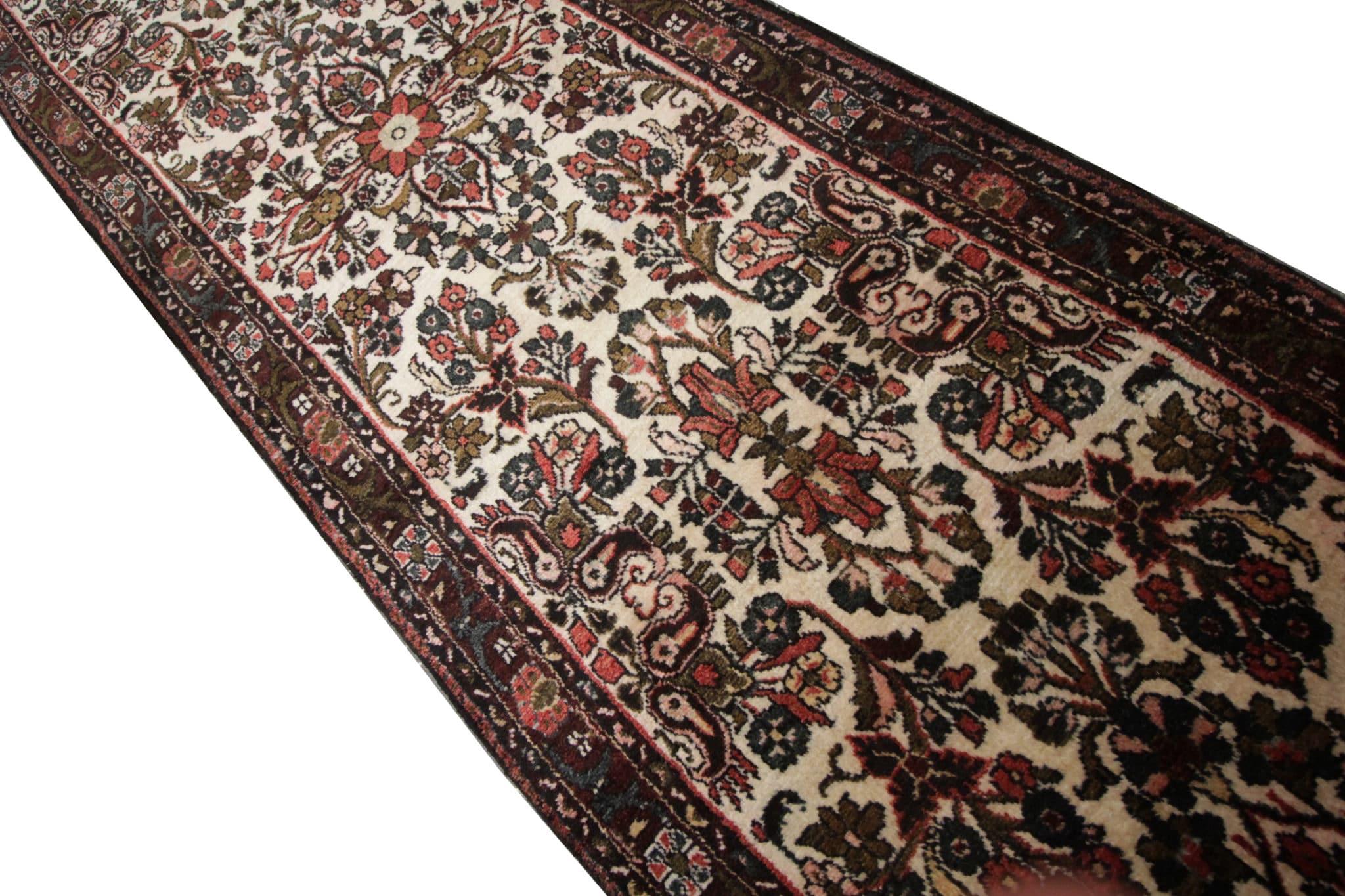 Persian Vintage Runner Sarough Runner Rug, Floral Stair Runner For Sale