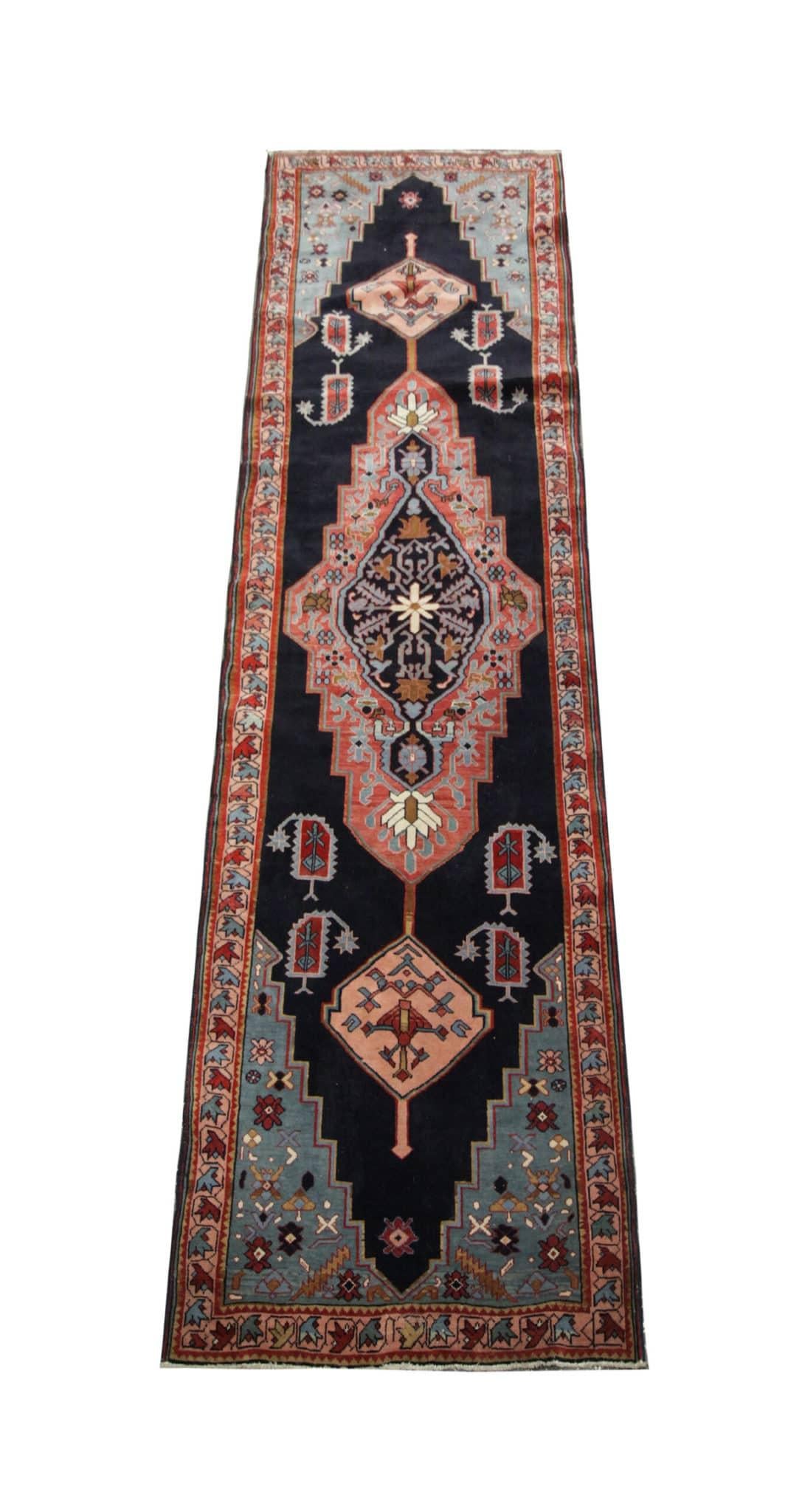 Azerbaijani Vintage Runner Rug Caucasian Handmade Carpet Runner Oriental Wool Stair Runners For Sale