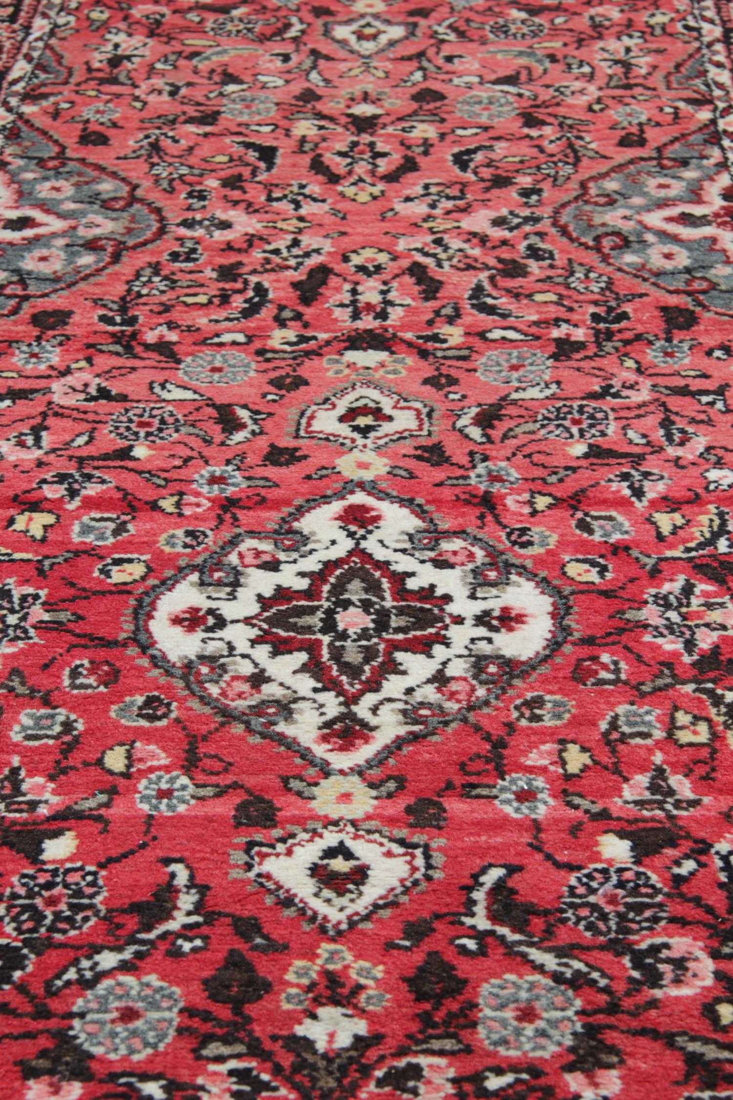 Azerbaijani Vintage Runners Handmade Carpet Oriental Rugs Red Wool Stair Runner For Sale